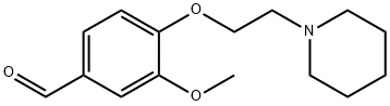 3-メトキシ-4-[2-(1-ピペリジニル)エトキシ]ベンズアルデヒド 化学構造式