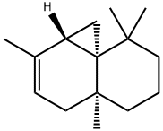 (1aS,8aS)-1,1aα,4,4a,5,6,7,8-オクタヒドロ-2,4aβ,8,8-テトラメチルシクロプロパ[d]ナフタレン 化学構造式