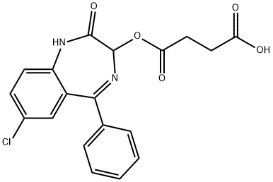 (7-chloro-2,3-dihydro-2-oxo-5-phenyl-1H-benzo-1,4-diazepin-3-yl) hydrogen succinate  Struktur