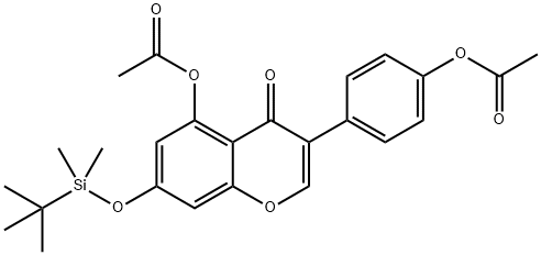4',5-Di-O-acetyl-7-O-tert-butyldiMethylsilyl Genistein 化学構造式
