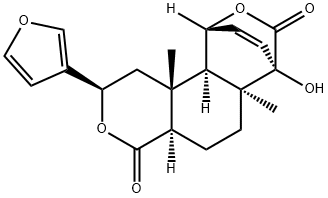(1R,4S,6aβ,10bβ)-デカヒドロ-9α-(3-フリル)-4-ヒドロキシ-4aβ,10aα-ジメチル-1,4-エテノ-3H,7H-ベンゾ[1,2-c:3,4-c']ジピラン-3,7-ジオン 化学構造式