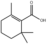 2,6,6-トリメチル-1-シクロヘキセン-1-カルボン酸 化学構造式