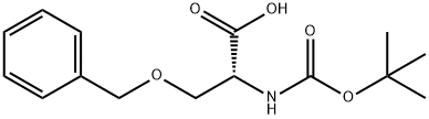 O-ベンジル-N-(tert-ブトキシカルボニル)-D-セリン 化学構造式
