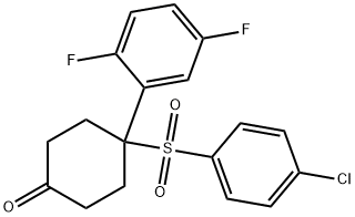 4-(4-chlorophenylsulfonyl)-4-(2,5-difluorophenyl)cyclohexanone 化学構造式