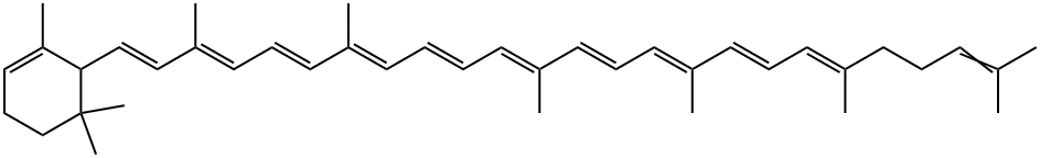 3,7,12,16,20,24-hexamethyl-1-[(1R)-2,6,6-trimethyl-1-cyclohex-2-enyl]pentacosa-1,3,5,7,9,11,13,15,17,19,23-undecaene 结构式