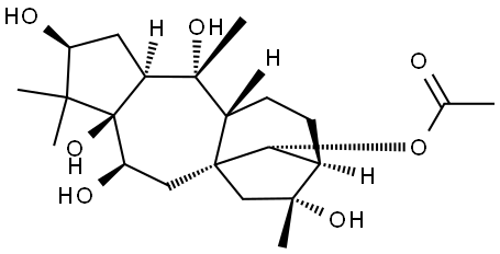 (3β,6β,14R)-グラヤノトキサン-3,5,6,10,14,16-ヘキサオール14-アセタート 化学構造式