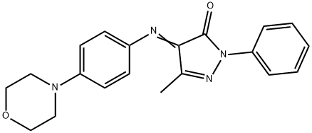 3-メチル-4-[(p-モルホリノフェニル)イミノ]-1-フェニル-2-ピラゾリン-5-オン 化学構造式