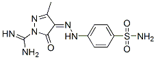 4-[N'-(1-Amidino-3-methyl-5-oxo-1H-pyrazol-4(5H)-ylidene)hydrazino]benzenesulfonamide Struktur
