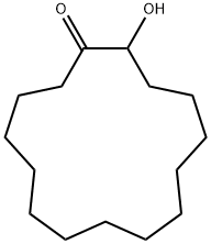 2-ヒドロキシシクロペンタデカン-1-オン 化学構造式