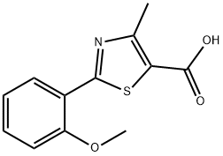 4-メチル-2-(2-メトキシフェニル)チアゾール-5-カルボン酸 化学構造式