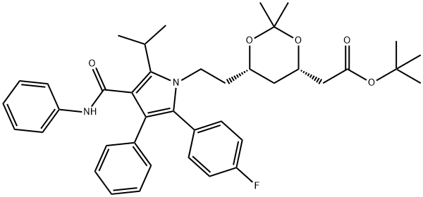 (3S,5S)-阿托伐他汀丙酮叔丁酯,472967-95-6,结构式