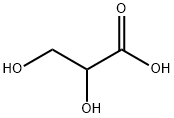 2,3-ジヒドロキシプロパン酸 化学構造式