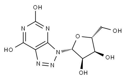 3-β-D-Ribofuranosyl-3H-1,2,3-triazolo[4,5-d]pyrimidine-5,7(4H,6H)-dione Struktur