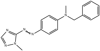 N-Methyl-N-[4-(1-methyl-1H-1,2,4-triazole-5-ylazo)phenyl]benzenemethanamine 结构式