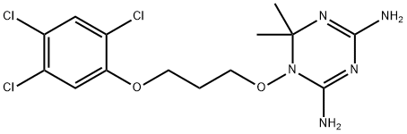 1-[3-[(2,4,5-トリクロロフェニル)オキシ]プロポキシ]-1,6-ジヒドロ-6,6-ジメチル-1,3,5-トリアジン-2,4-ジアミン 化学構造式