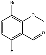 3-ブロモ-6-フルオロ-2-メトキシベンズアルデヒド 化学構造式