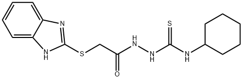 2-(2-((1H-苯并[D]咪唑-2-基)硫代)乙酰基)-N-环己基肼-1-硫代碳酰胺 结构式