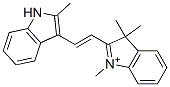 1,3,3-Trimethyl-2-[2-(2-methyl-1H-indole-3-yl)ethenyl]-3H-indole-1-ium Structure
