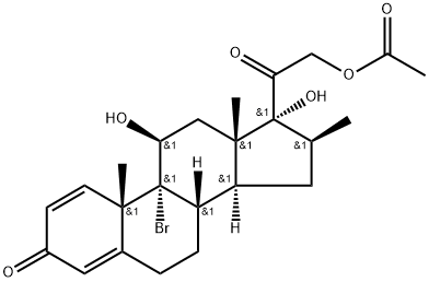 9Α-溴-16Β-甲基孕甾-1,4-二烯-11Β,17Α,21-三醇-3,20-二酮-21-醋酸酯,4735-65-3,结构式
