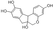 7,11b-ジヒドロベンゾ[b]インデノ[1,2-d]ピラン-3,6a,9,10(6H)-テトラオール 化学構造式