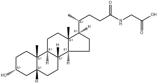 N-[(3a,5b)-3-hydroxy-24-oxocholan-24-yl]-(9CI) Glycine Structure