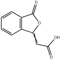 (2Z)-(3-オキソ-2-ベンゾフラン-1(3H)-イリデン)酢酸 化学構造式
