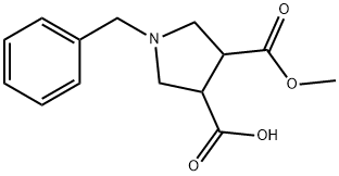(CIS-RACEMIC)-1-ベンジルピロリジン-3,4-ジカルボン酸モノメチルエステル 化学構造式