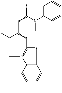 3-methyl-2-[2-[(3-methyl-3H-benzothiazol-2-ylidene)methyl]but-1-enyl]benzothiazolium iodide Structure