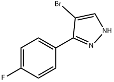 4-ブロモ-5-(4-フルオロフェニル)-1H-ピラゾール 化学構造式