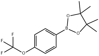 4-(4,4,5,5-テトラメチル-1,3,2-ジオキサボロラン-2-イル)トリフルオロメトキシベンゼン 化学構造式