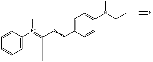 3-[methyl-[4-[(E)-2-(1,3,3-trimethylindol-2-yl)ethenyl]phenyl]amino]propanenitrile Structure