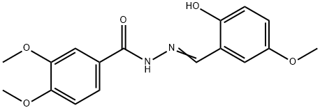N'-(2-HYDROXY-5-METHOXYBENZYLIDENE)-3,4-DIMETHOXYBENZOHYDRAZIDE 结构式