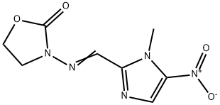 3-[[(1-メチル-5-ニトロ-1H-イミダゾール-2-イル)メチレン]アミノ]-2-オキサゾリジンオン 化学構造式