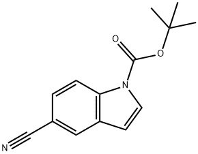 5-シアノ-1H-インドール-1-カルボン酸tert-ブチル 化学構造式