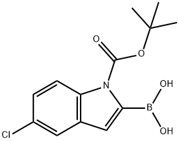 1-BOC-5-クロロ-1H-インドール-2-ボロン酸 化学構造式