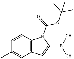 1-BOC-5-甲基吲哚-2-硼酸, 475102-14-8, 结构式