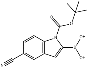 1-Boc-5-氰基吲哚-2-硼酸 结构式