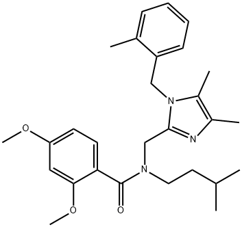 BENZAMIDE, N-[[4,5-DIMETHYL-1-[(2-METHYLPHENYL)METHYL]-1H-IMIDAZOL-2-YL]METHYL]-2,4-DIMETHOXY-N-(3-METHYLBUTYL)- 结构式