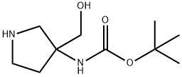 3-羟甲基-3-BOC-氨基吡咯烷 结构式