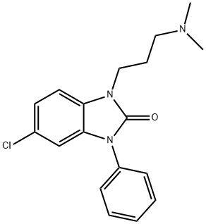 5-クロロ-1-[3-(ジメチルアミノ)プロピル]-3-フェニル-2H-ベンゾイミダゾール-2-オン 化学構造式