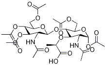 2-乙酰氨基-4-O-(2-乙酰胺基-2-脱氧-3,4,6-三-O-乙酰基-Β-D-吡喃葡萄糖基)-1,6-二-O-N-乙酰基-D-胞壁酸, 475502-13-7, 结构式