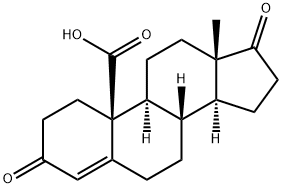 アンドロスタ-4-エン-3,17-ジオン-19-酸 化学構造式