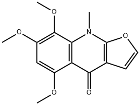 5,7,8-Trimethoxy-9-methylfuro[2,3-b]quinolin-4(9H)-one Struktur