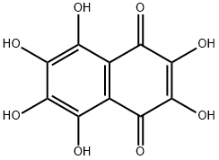 2,3,5,6,7,8-ヘキサヒドロキシ-1,4-ナフタレンジオン 化学構造式