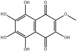 2,5,6,7,8-Pentahydroxy-3-methoxy-1,4-naphthoquinone 结构式