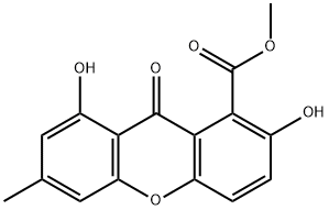 2,8-Dihydroxy-6-methyl-9-oxo-9H-xanthene-1-carboxylic acid methyl ester Structure