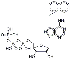4-Amino-3-(1-naphthylmethyl)-1H-pyrazolo[3,4-d]pyrimidine-1-(β-D-ribofuranosyl-5’-triphosphate) Structure