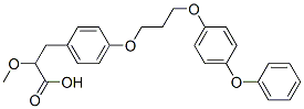 2-methoxy-3-[4-[3-(4-phenoxyphenoxy)propoxy]phenyl]propanoic acid Struktur