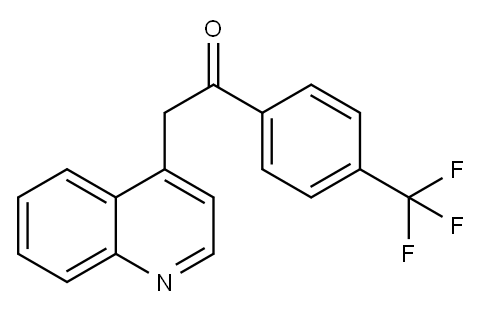 2-キノリン-4-イル-1-[4-(トリフルオロメチル)フェニル]エタノン 化学構造式