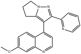 Quinoline, 4-[5,6-dihydro-2-(2-pyridinyl)-4H-pyrrolo[1,2-b]pyrazol-3-yl]-7-Methoxy- Structure